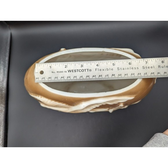 Antique Phoenix Glass Pillow Vase Cream White 3D Geese Swans Flying - Picture 10 of 12